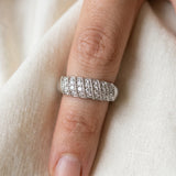 Silver Channel Set Round Diamond Dome Band_49