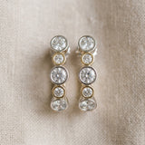 Silver Channel-Set Round Diamond Two-Tone Hoop Earrings with Claw Prong Setting_30