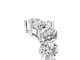 Silver Curved Diamond Cluster Band - Round Stones, Split Shank, Prong Setting_29