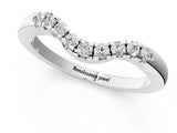 Silver Curved Diamond Wedding Band with Round Cut Stones and Shared Prong Setting_31