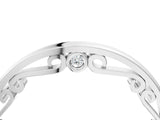 Silver Curved Solitaire Round Bezel Contour Band_18