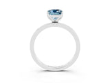 Silver Cushion Cut Aquamarine Solitaire Ring with Thin Band and Prong Setting_51