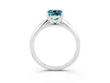 Silver Cushion Cut Blue Topaz Solitaire Engagement Ring with Classic Band and Four-Prong Setting_15