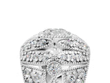 Silver Cushion Cut Brilliant Halo Pave Diamond Milgrain Ring_18