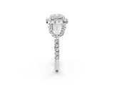 Silver Cushion Cut Cut Diamond Halo Engagement Ring with Open Split Pavé Band_15
