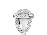 Silver Cushion Cut Cut Diamond Halo Engagement Ring with Open Split Pavé Band_18