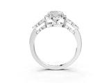 Silver Cushion Cut Cut Halo Diamond Infinity Band with Four-Prong Setting_16