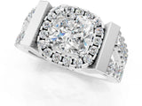 Silver Cushion Cut Cut Halo Split Shank Prong Set Ring_8