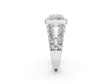 Silver Cushion Cut Cut Halo Split Shank Prong Set Ring_9