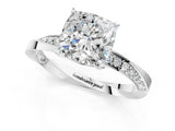 Silver Cushion Cut Diamond Engagement Ring with Side Stone Accents and Four-Prong Setting_14