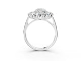 Silver Cushion Cut Diamond Floral Double Halo Engagement Ring with Prong Setting_10