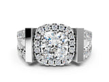 Silver Cushion Cut Diamond Halo Split Shank Prong Set Ring_31