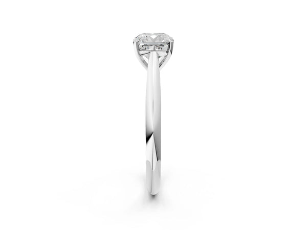 Sterling Silver Cushion Cut Solitaire Cathedral Engagement Ring Setting with Arched Shoulders