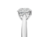Silver Cushion Cut Diamond Solitaire Engagement Ring with Cathedral Setting and Four-Prong Mount_19
