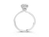 Silver Cushion Cut Diamond Solitaire Ring with Classic Band and Four-Prong Setting_10