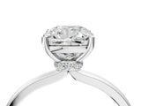 Silver Cushion Cut Diamond Solitaire Ring with Classic Band and Four-Prong Setting_11
