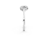 Silver Cushion Cut Diamond Solitaire Ring with Flower Prong Setting and Classic Band_19