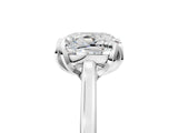 Silver Cushion Cut Diamond Solitaire Ring with Flower Prong Setting and Classic Band_22