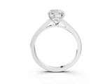 Silver Cushion Cut Diamond Solitaire Ring with Pavé Band and Prong Setting_31