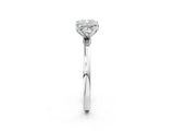 Silver Cushion Cut Diamond Solitaire Ring with Thin Band and Prong Setting_14