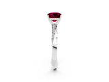 Silver Cushion Cut Garnet Engagement Ring with Side Stone Accents and Four-Prong Setting_14