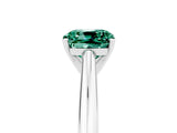 Silver Cushion Cut Green Sapphire Solitaire Engagement Ring with Cathedral Setting and Four-Prong Mount_17