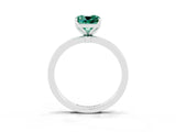 Silver Cushion Cut Green Sapphire Solitaire Ring with Thin Band and Prong Setting_45