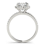 Platinum 4.02 Carat F VS1 Cushion Cut Halo Diamond Engagement Ring with Pave Band and Four-Prong Setting