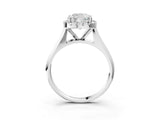 Silver Cushion Cut Halo Solitaire Engagement Ring with Square Band and Four-Prong Setting_27