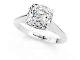 Silver Cushion Cut Moissanite Solitaire Engagement Ring with Cathedral Setting and Four-Prong Mount_13