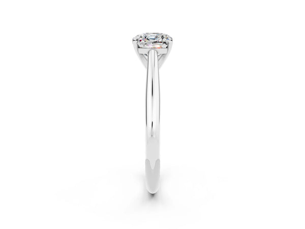 Sterling Silver Cushion Cut Moissanite Solitaire Cathedral Engagement Ring with Arched Shoulders