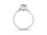 Silver Cushion Cut Moissanite Solitaire Engagement Ring with Classic Band and Four-Prong Setting_15