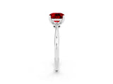 Silver Cushion Cut Ruby Solitaire Engagement Ring with Classic Band and Four-Prong Setting_14