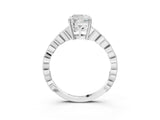 Silver Cushion Cut Solitaire Diamond Ring with Infinity Twist Band and Four-Prong Setting_28