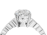 Silver Cushion Cut Solitaire Diamond Ring with Infinity Twist Band and Four-Prong Setting_29