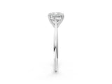 Silver Cushion Cut Solitaire Diamond Ring with Six-Prong Setting and Classic Band_8