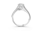 Silver Cushion Cut Solitaire Diamond Ring with Six-Prong Setting and Classic Band_9