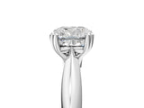 Silver Cushion Cut Solitaire Engagement Ring with Tapered Band and Four-Prong Setting 5