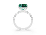 Silver Cushion Cut Solitaire Twisted Band with Prong Setting_21