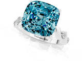 Silver Cushion Cut Solitaire Twisted Band with Prong Setting_7