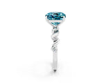 Silver Cushion Cut Solitaire Twisted Band with Prong Setting_8