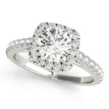 Platinum 4.01 Carat D VVS2 Round Halo Round Diamond Pave Band Four-Prong Ring
