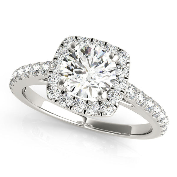 Platinum 4.01 Carat D VVS2 Round Halo Round Diamond Pave Band Four-Prong Ring