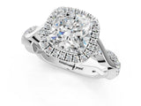 Silver Cushion Halo Twist Band with Four-Prong Setting_87