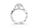 Silver Cushion Halo Twist Band with Four-Prong Setting_89