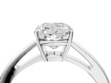 Silver Cushion Solitaire Diamond Ring with Split Shank and Four-Prong Setting_16