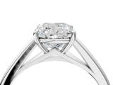 Silver Cushion Solitaire Engagement Ring with Four-Prong Setting and Classic Band 5