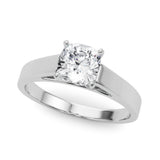 Platinum 2.55 Carat D VVS2 Cushion Solitaire Engagement Ring with Four-Prong Setting and Tapered Band