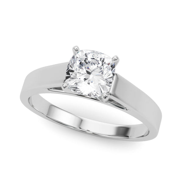 Platinum 2.55 Carat D VVS2 Cushion Solitaire Engagement Ring with Four-Prong Setting and Tapered Band