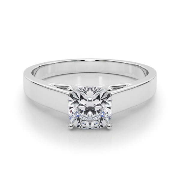 Platinum 2.55 Carat D VVS2 Cushion Solitaire Engagement Ring with Four-Prong Setting and Tapered Band